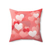 Romantic Heart-Themed Square Pillow - Perfect for Valentine's Day Decor