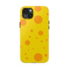 Cheerful Cheese Pattern Tough Phone Case - Vibrant Yellow with Orange Dots