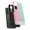 Stylish Tough Phone Case - Pastel Pink and Mint Design