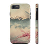 Mountain Blossom Tough Phone Case - Durable Phone Protector with Cherry Blossom and Scenic Design