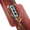 Elegant Red with Gold Veins Tough Phone Case