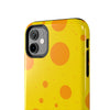 Cheerful Cheese Pattern Tough Phone Case - Vibrant Yellow with Orange Dots