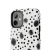 Trendy Tough Phone Case with Black Polka Dots