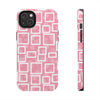 Chic Floral Tough Phone Case - Stylish Pink Frame Design