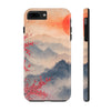 Elegant Cherry Blossom Phone Case - Tough Protection with Scenic Mountain Design