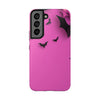 Halloween Bat Pattern Tough Phone Case - Pink Spooky Protection