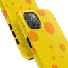 Cheerful Cheese Pattern Tough Phone Case - Vibrant Yellow with Orange Dots