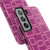 Vibrant Pink Geometric Tough Phone Case - Stylish and Durable Protection