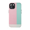 Stylish Tough Phone Case - Pastel Pink and Mint Design