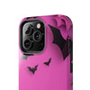 Halloween Bat Pattern Tough Phone Case - Pink Spooky Protection