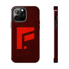 Durable Tough Phone Case - Stylish Red Wood Design for Protection