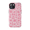 Chic Floral Tough Phone Case - Stylish Pink Frame Design