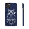 Artistic Tough Phone Case - Tribal Cat Design