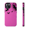 Halloween Bat Pattern Tough Phone Case - Pink Spooky Protection