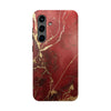 Elegant Red with Gold Veins Tough Phone Case