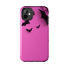 Halloween Bat Pattern Tough Phone Case - Pink Spooky Protection