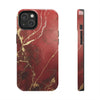 Elegant Red with Gold Veins Tough Phone Case