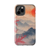 Elegant Cherry Blossom Phone Case - Tough Protection with Scenic Mountain Design