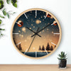 Christmas Themed Wall Clock – Holiday Decor with Festive Trees and Ornaments