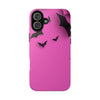 Halloween Bat Pattern Tough Phone Case - Pink Spooky Protection