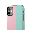 Stylish Tough Phone Case - Pastel Pink and Mint Design