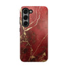 Elegant Red with Gold Veins Tough Phone Case