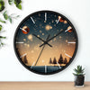 Christmas Themed Wall Clock – Holiday Decor with Festive Trees and Ornaments