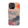 Elegant Cherry Blossom Phone Case - Tough Protection with Scenic Mountain Design