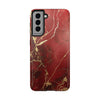 Elegant Red with Gold Veins Tough Phone Case