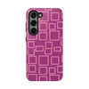 Vibrant Pink Geometric Tough Phone Case - Stylish and Durable Protection