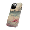 Mountain Blossom Tough Phone Case - Durable Phone Protector with Cherry Blossom and Scenic Design