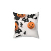 Halloween Pumpkin Throw Pillow - Spun Polyester Square Cushion for Festive Home Decor