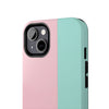 Stylish Tough Phone Case - Pastel Pink and Mint Design