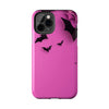 Halloween Bat Pattern Tough Phone Case - Pink Spooky Protection