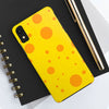 Cheerful Cheese Pattern Tough Phone Case - Vibrant Yellow with Orange Dots