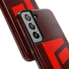 Durable Tough Phone Case - Stylish Red Wood Design for Protection