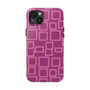 Vibrant Pink Geometric Tough Phone Case - Stylish and Durable Protection