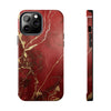 Elegant Red with Gold Veins Tough Phone Case