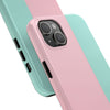 Stylish Tough Phone Case - Pastel Pink and Mint Design