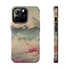 Mountain Blossom Tough Phone Case - Durable Phone Protector with Cherry Blossom and Scenic Design