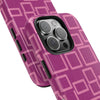 Vibrant Pink Geometric Tough Phone Case - Stylish and Durable Protection