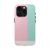 Stylish Tough Phone Case - Pastel Pink and Mint Design