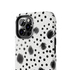 Trendy Tough Phone Case with Black Polka Dots