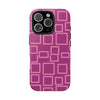 Vibrant Pink Geometric Tough Phone Case - Stylish and Durable Protection