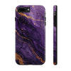 Elegant Purple Marble Tough Phone Case with Gold Accents