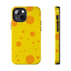 Cheerful Cheese Pattern Tough Phone Case - Vibrant Yellow with Orange Dots