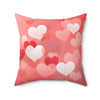 Romantic Heart-Themed Square Pillow - Perfect for Valentine's Day Decor