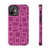 Vibrant Pink Geometric Tough Phone Case - Stylish and Durable Protection