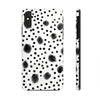 Trendy Tough Phone Case with Black Polka Dots