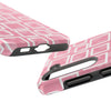 Chic Floral Tough Phone Case - Stylish Pink Frame Design